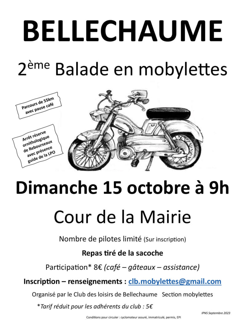 2ème Balade en Mobylettes @ 89210 BELLECHAUME