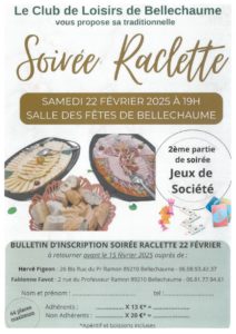 Soirée raclette - Club de Loisirs @ Salle des fêtes